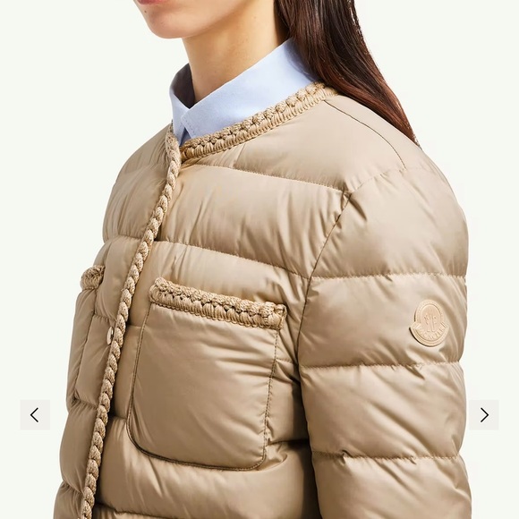 Moncler women Gencay Braided Trim Short Down Jacket 4 XL quiet luxury minimal - Picture 5 of 9